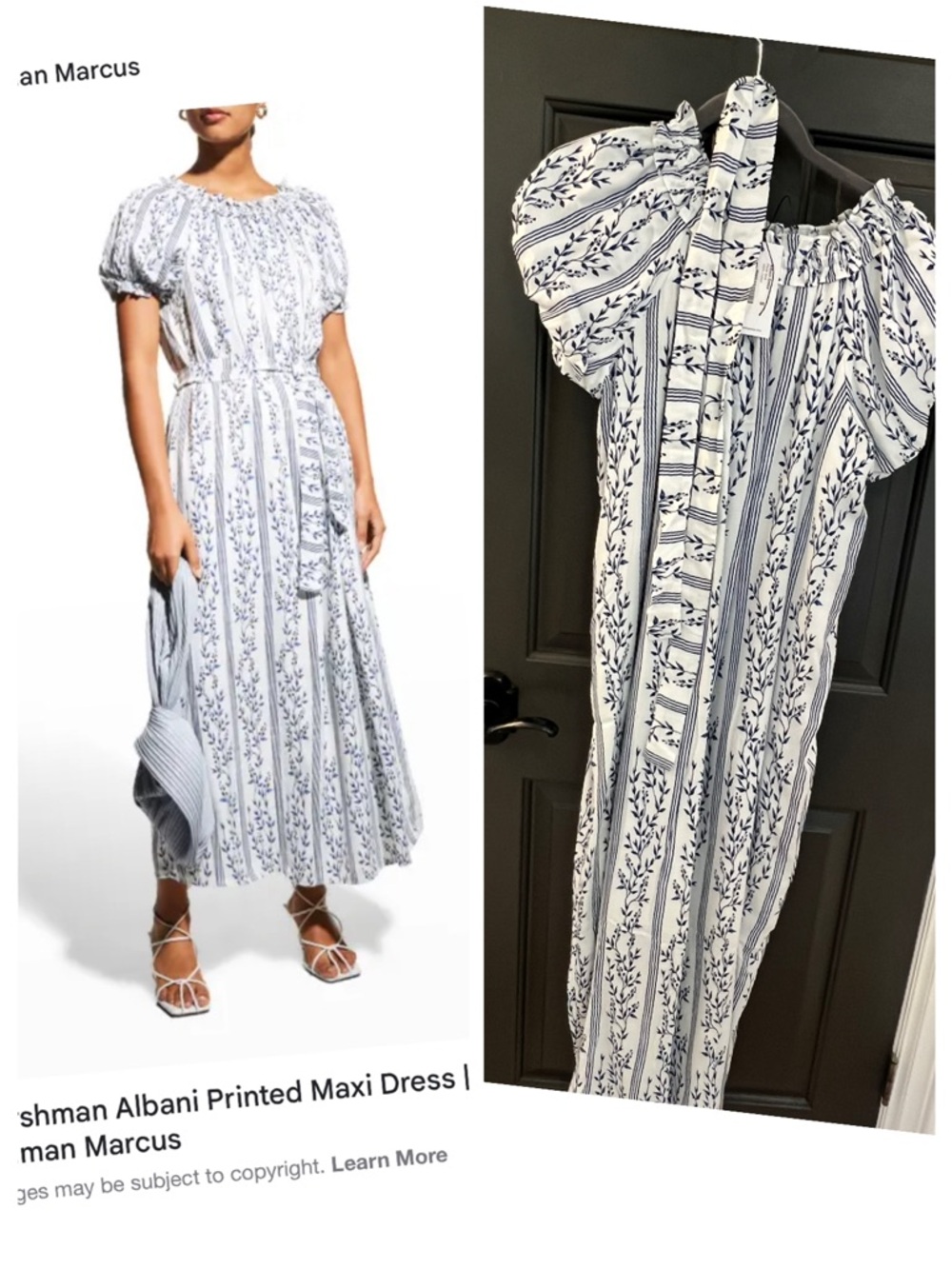 Harshman Albani printed Blue and White Printed Maxi Dress